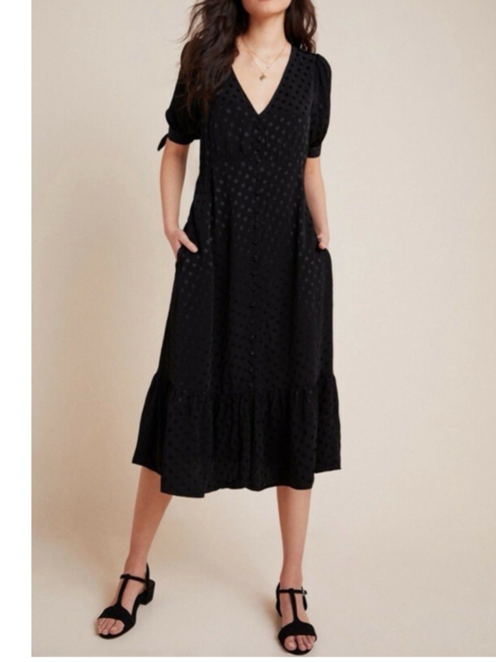 NEW! Maeve Black Midi Dress Size 8P